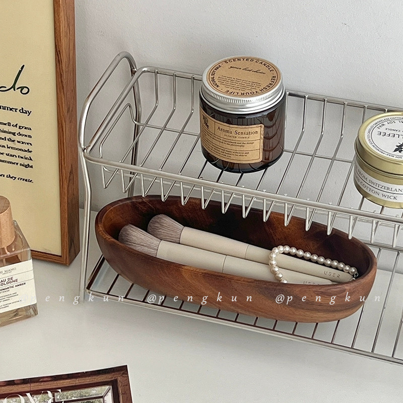 Ins Retro Walnut Desktop กล่องเก็บไม้ถาดเก็บเครื่องประดับ Entrance Key Sundries Organizer ถาด ราคา ถูกที่สุด ดีลบีเคเค แกลเลอรีภาพที่ 8