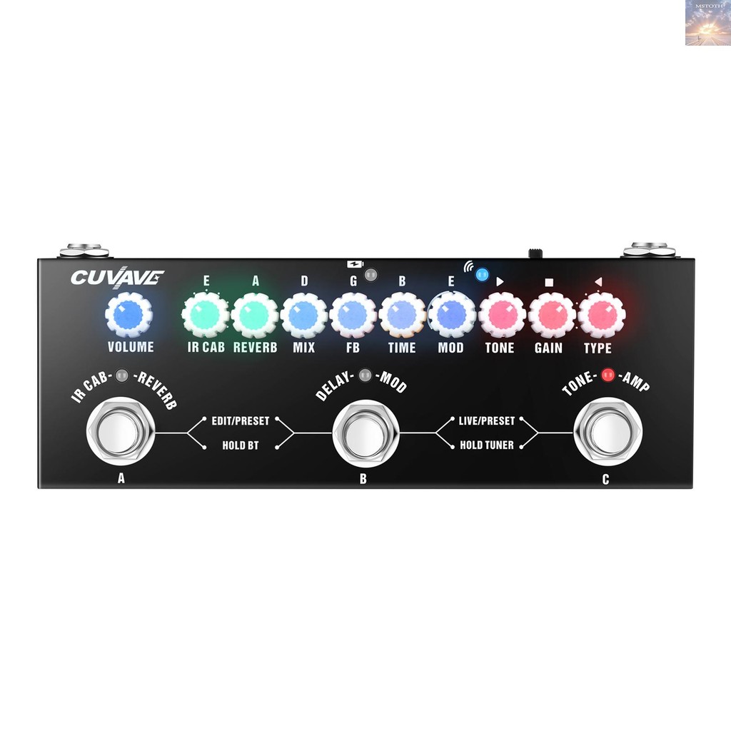 CUVAVE CUBE BABY กีตาร์ไฟฟ้ามัลติฟังก์ชั่นแบบพกพารวมเอฟเฟกต์เหยียบพร้อมการเล่นเพลงไร้สายโทรศัพท์บันท