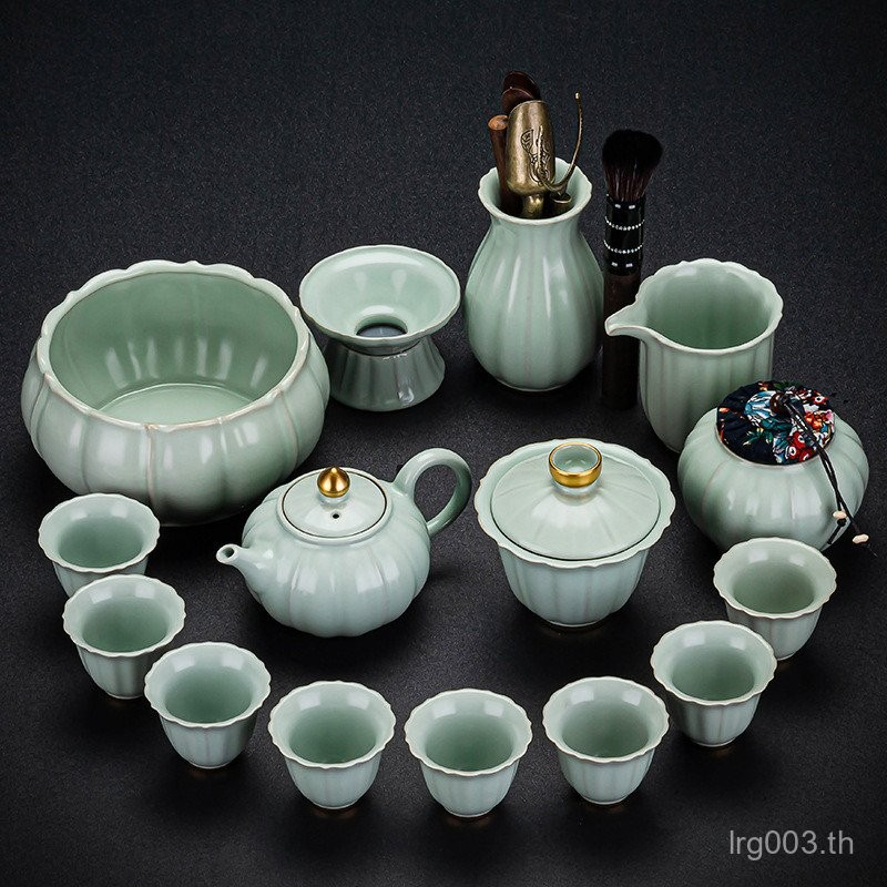 Ru เตาเผาชุดน้ําชาเซรามิคในครัวเรือน High-End สํานักงานการประชุม Guest Tea Tea พิธี Kung Fu กาน้ําชา