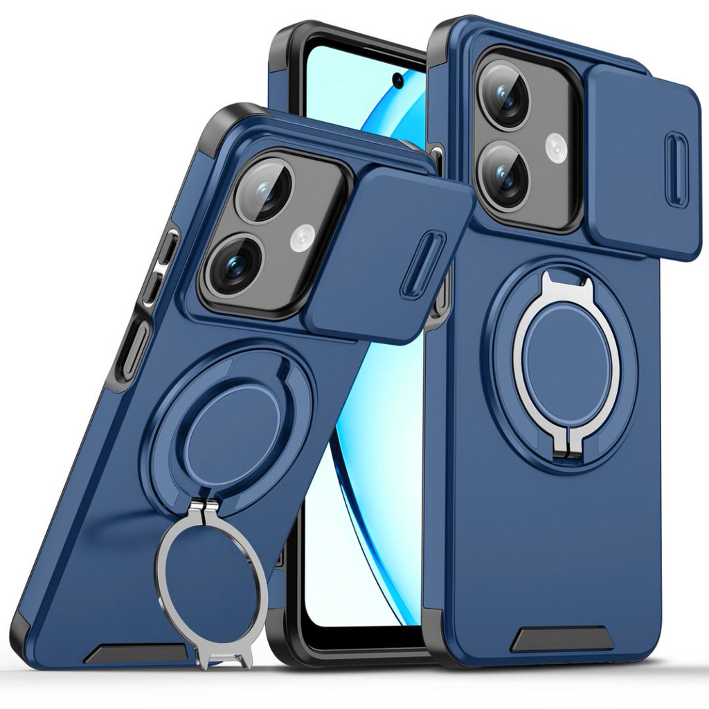 กรณีโทรศัพท์หนักกันกระแทกพร้อมขาตั้ง เหมาะสำหรับ OPPO A3X A3 Pro A5 Pro Reno 13 Pro Realme C75