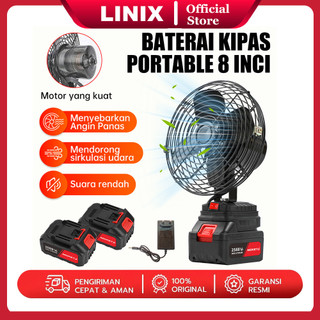 Kipas Kemah Kipas Besi 8 Inci Kipas Portabel Dapat Diisi Ulang Baterai Lithium Kipas Darurat Kipas Portabel Kipas Rumah Nirkabe