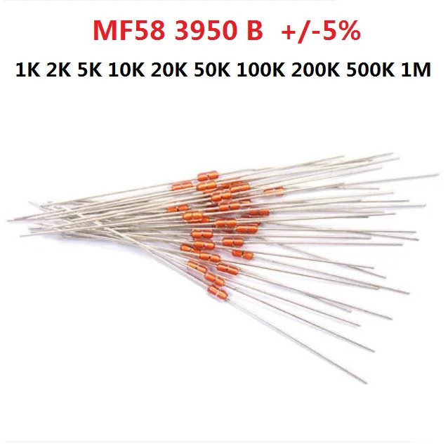 ตัวต้านทานความร้อน 20 ชิ้น NTC MF58 3950 B +/-5% 1K 2K 5K 10K 20K 50K 100K 200K 500K 1M O0K4