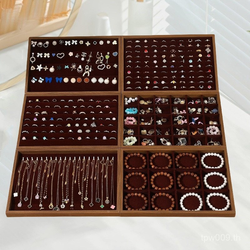 ถาดแสดงสร้อยคออุปกรณ์ประกอบฉากกล่องเก็บแหวนถาดต่างหูเครื่องประดับแสดงเครื่องประดับสร้อยข้อมือต่างหูจ