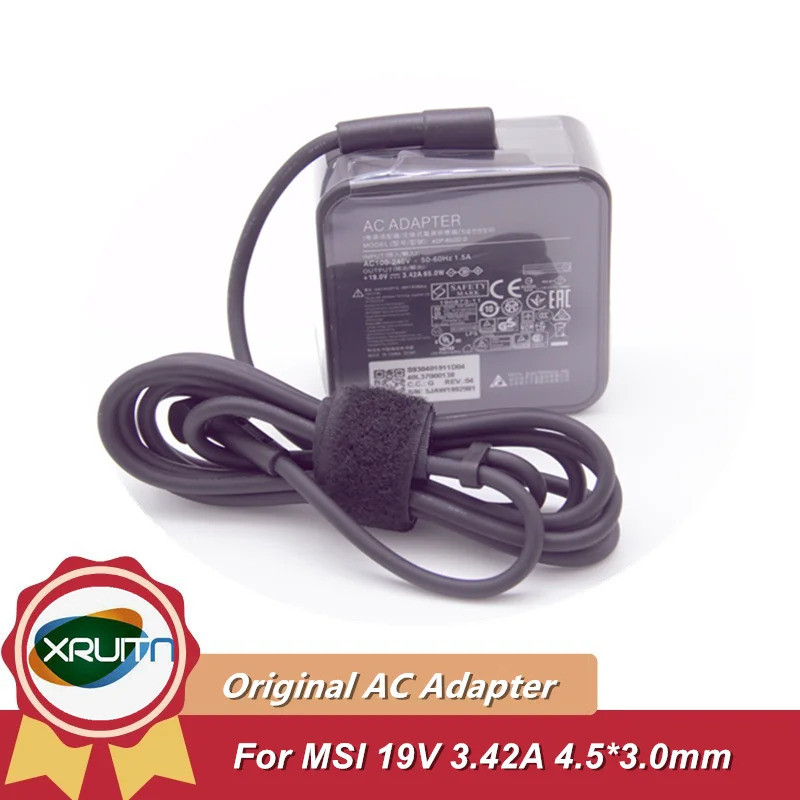 ของแท้ DELTA ADP-65GD D อะแดปเตอร์ AC 19V 3.42A 65W สําหรับ MSI Modern 15 MS-1552 โมเดิร์น 14 แล็ปท็