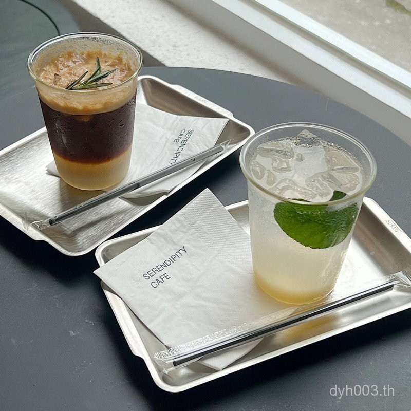 Ins ถาดกาแฟสไตล์อุตสาหกรรมเกรดอาหารถาดชาสแตนเลส Hand Brew Cafe Rooftop สี่เหลี่ยม Hualien K9JV