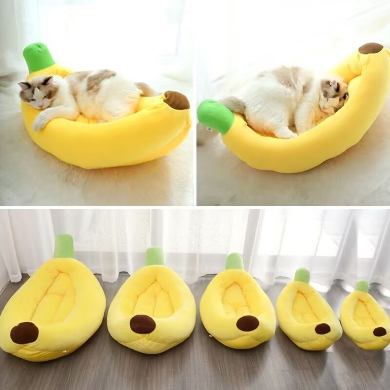 New Banana Cat Bed All-Season Pet Dog Bed Extra Large Winter Warm Puppy Bedเครื่องนอน