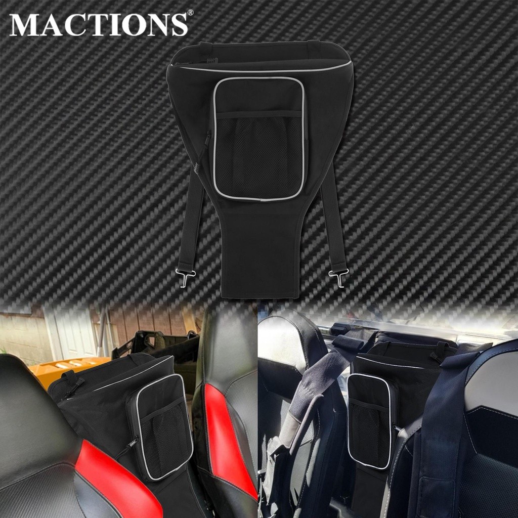 MAC สีดำ Handging กระเป๋า Cab แพ็คศูนย์ที่นั่งที่เก็บกระเป๋ารถซิปกันน้ำสำหรับ UTV สำหรับ Polaris สำห