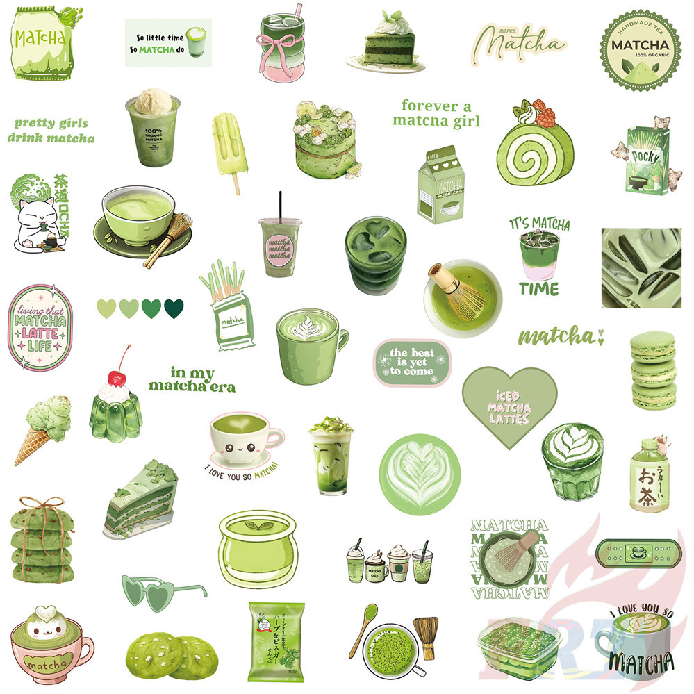 ❉ สติ๊กเกอร์ศิลปะมัทฉะลาเต้ ❉ 50 ชิ้น/เซ็ตกันน้ํา DIY Fashion Decals สติ๊กเกอร์ Doodle - รูปที่ 2