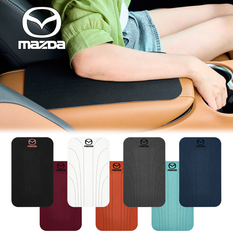 1pcs Comfort รถ Armrest Mat Suede รถที่เท้าแขนฝุ่นเบาะสําหรับ Mazda 2 3 5 6 2017 CX-4 CX-5 CX-7 CX-9