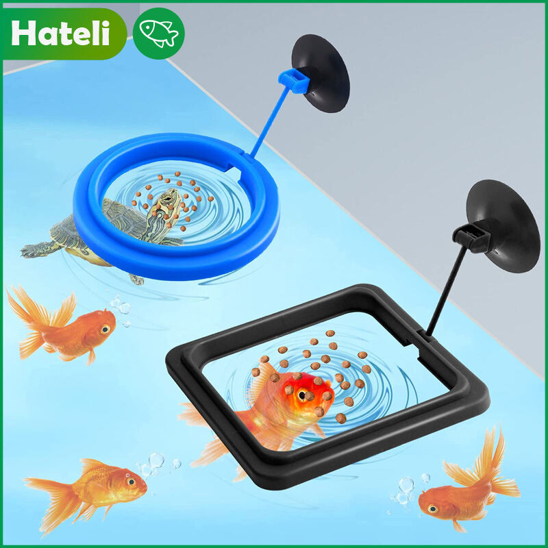 HATELI แหวนให้อาหารปลา Fish Feeder Aquarium ปลาเต่าถังอุปกรณ์เสริมอาหาร Feeder วงกลมสําหรับ Guppy Bettas ปลาทองเต่าปลา Feeding Ring Feeder อุปกรณ์ตกปลาสําหรับอาหาร