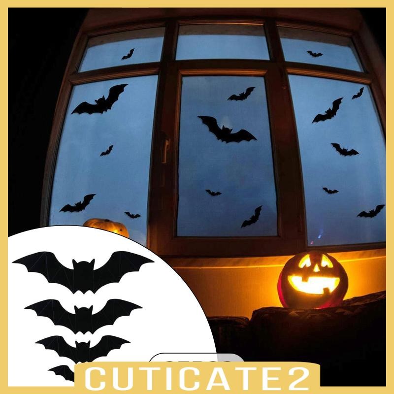 [Cuticate2] 128x 3D Wall สติ๊กเกอร์น่ากลัว s Wall Decors กันน้ําตกแต่งฮาโลวีนสําหรับ Party Supplies 