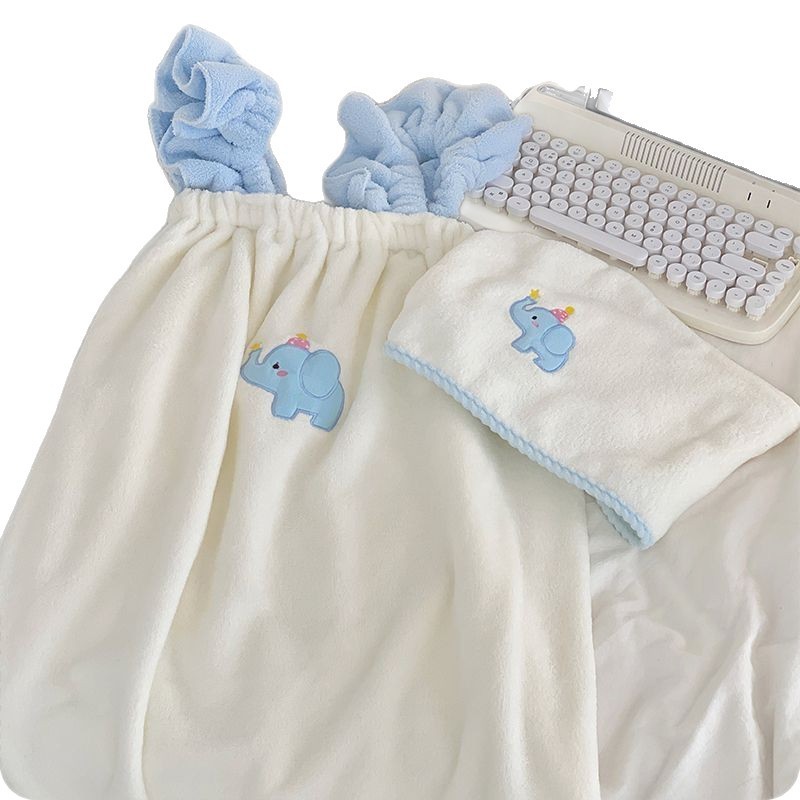 ใหม่สไตล์สลิงเสื้อคลุมอาบน้ําสวมใส่ผู้ใหญ่ผ้าขนหนูอาบน้ําดูดซับน้ําแห้งเร็วน่ารักเด็กช้างการ์ตูนอาบน้ําอาบน้ํากระโปรงนักเรียนหญิงใช้ - รูปที่ 3