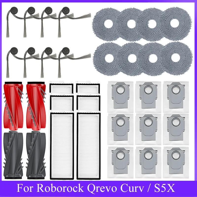 สําหรับ Roborock Qrevo Curv / S5X / 5A1 / 5XC / 5AE / CurvC ชิ้นส่วนเครื่องดูดฝุ่นหลักแปรงด้านข้างกร