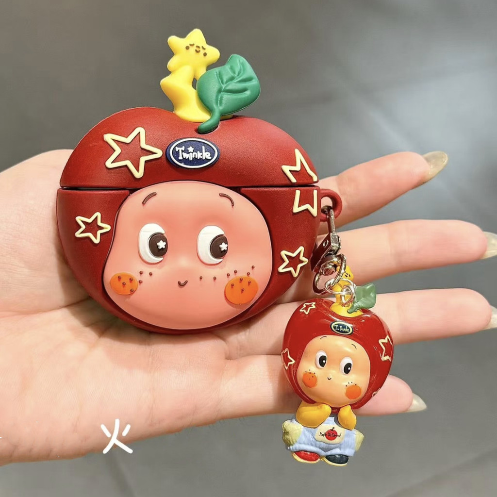 3D ซิลิโคนตลก Twinkle Twinkle Cartoon เรียบง่าย ซักได้เหมาะสำหรับ AirPod, Pro 2, Bluetooth Wireless, หูฟังแขนที่ 3 อก 34 1/2 น่ารัก