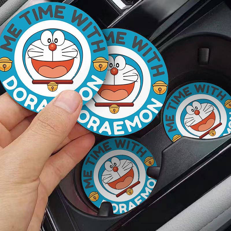 Doraemon Cute Car Coaster Car Cup Slot Storage Pad Car Interior Supplies iwdZ