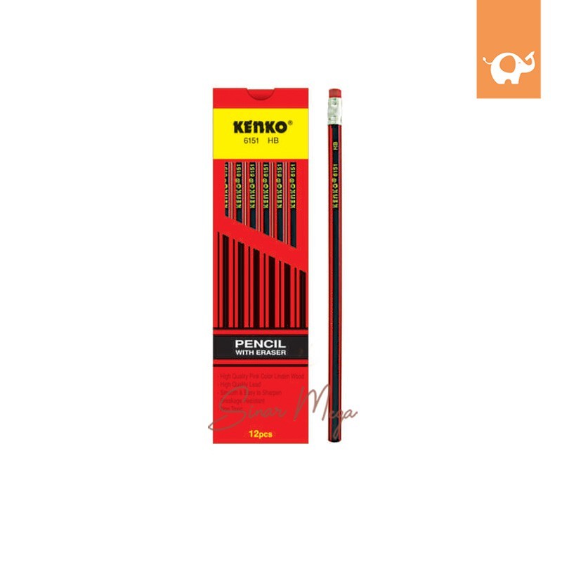 Kenko Pencil 6151 HB With Eraser Pencil + Eraser ราคาถูก