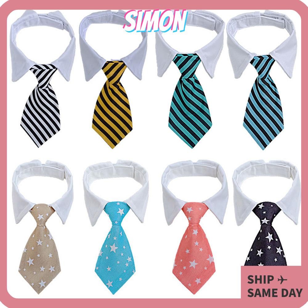 SIMON เนคไทสุนัขขนาดกลางขนาดใหญ่สุนัขแมวอุปกรณ์กรูมมิ่งสัตว์เลี้ยงปลอกคอลาย