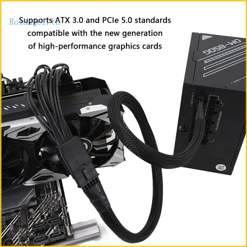 ROX 12VHPWR 12 + 4Pin ถึงคู่ 6 + 2 Pin PCIe 5 0 อะแดปเตอร์สําหรับกราฟิกการ์ดแหล่งจ่ายไฟ Requirements