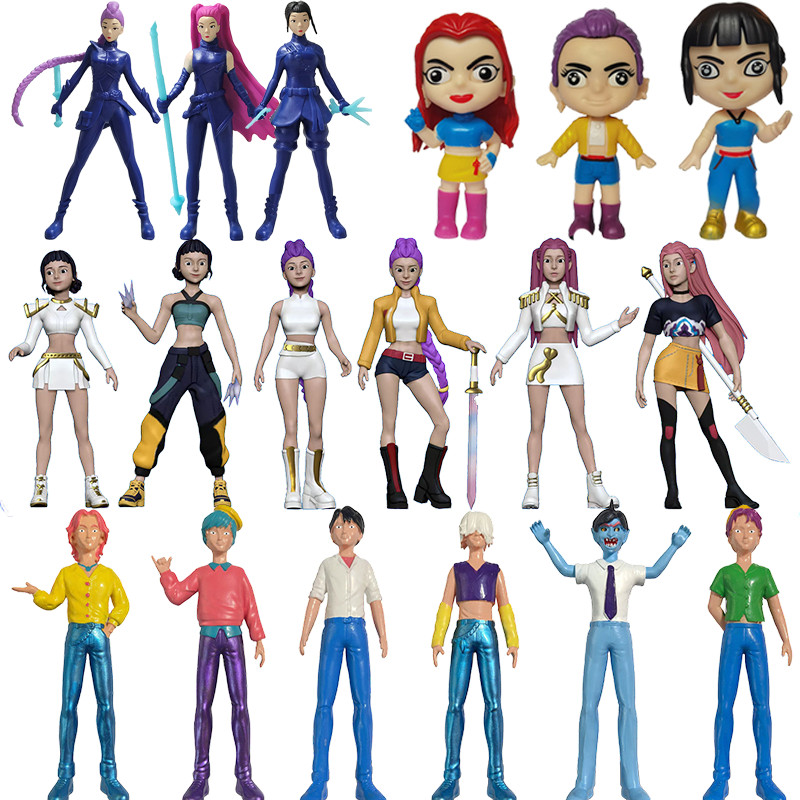 6 ชิ้นชุด KPop Demon Hunters ของเล่น Saja Boys HUNTR/X Zoey Mira Rumi Jinu เด็ก Abby Romance Mystery