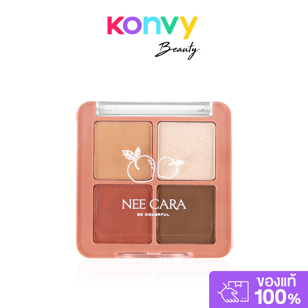 NEE CARA Mini Fruit 4 Shades Eyeshadow Palette 8g #01 นี คาร่า พาเลทอายแชโดว์ผลไม้ 4 เฉดสี. ราคา ถูกที่สุด ดีลบีเคเค แกลเลอรีภาพที่ 2