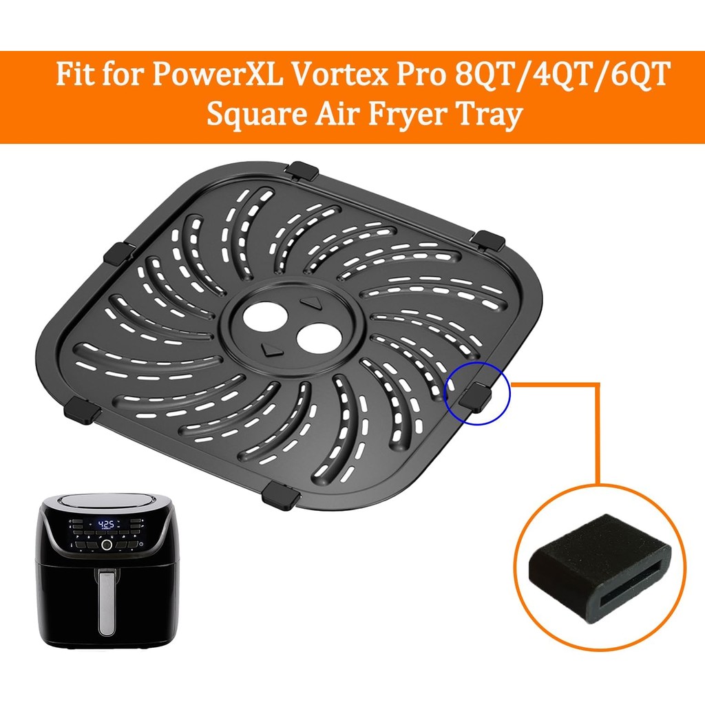 ALJ 8PCS Air Fryer ยางกันชนสําหรับ PowerXL Vortex Pro 8QT/4QT/6QT Air Fryer, อัพเกรด Air Fryer ยางซิ