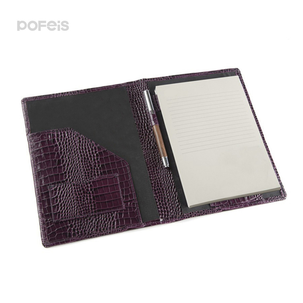 Universal Manual โลโก้ลายจระเข้ Cowhide นูน B5 Notepad คู่มือโน๊ตบุ๊คหนังแท้ Notepad Notepad