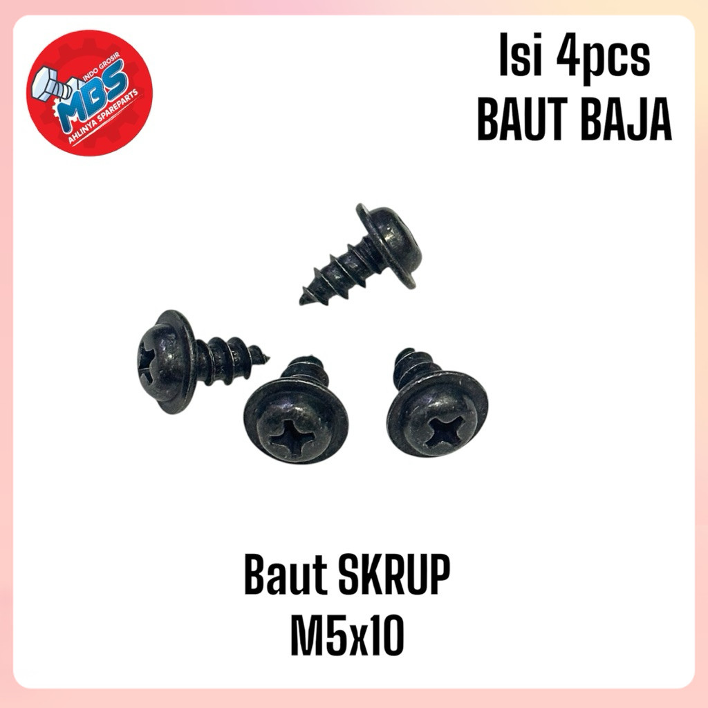 BB BOLT SCREW M5X10 TAPER STEEL ORIGINAL