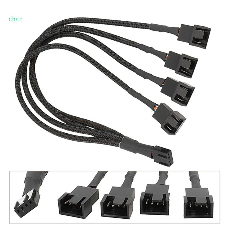 Char PWM Fan Splitter 4Pin Adapter Cable 1 ถึง 3 4 คอมพิวเตอร์ CPU Fan Splitter PC Fan