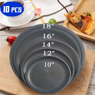10pcs Black Plastic Bilao Reusable Round Food Bilao Made of clean and durable plastic 10/12/14/16/18
