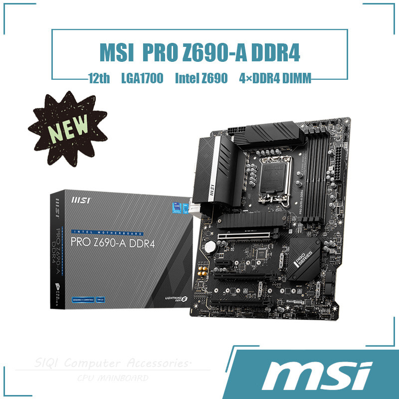 [ใหม่] MSI PRO Z690-A DDR4 เมนบอร์ด 4DDR4 DIMM Intel Z690 LGA1700 เดสก์ท็อปเมนบอร์ด
