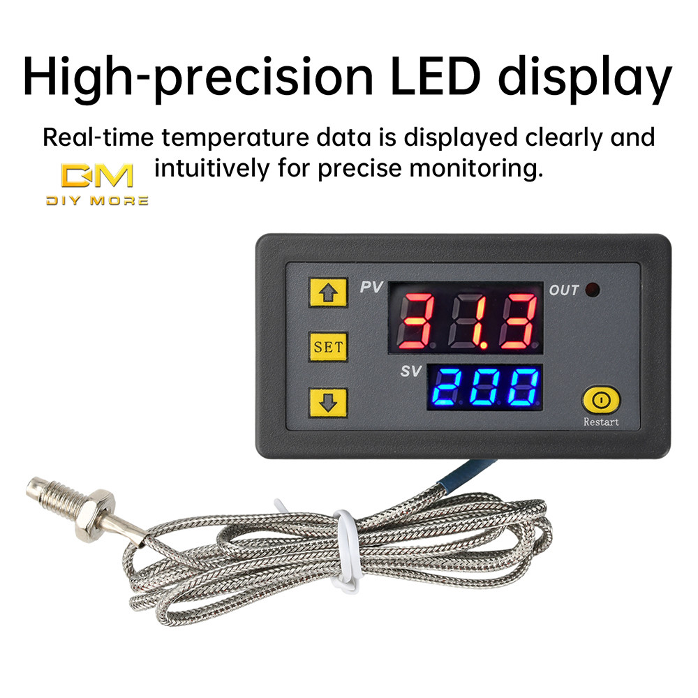 DIYMORE W3230 DC 5V/12V/24V AC 110-220V ความแม่นยําสูง K-type Thermocouple Digital Temperature Contr