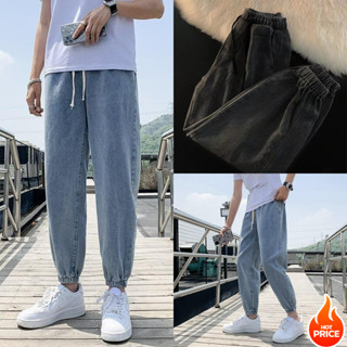 MR-DEER กางเกงยีนส์ขาจั้ม ผู้ชาย แต่งขาด เอวผูกเชือก รุ่น M1…