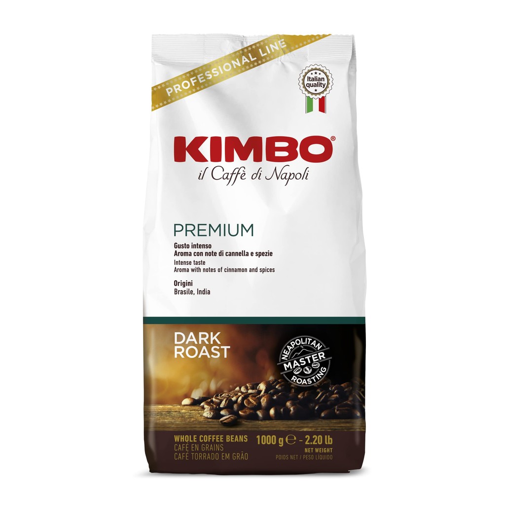 Kimbo Coffee Beans Espresso Italy (Very Dark Roast Arabica 50% Robusta 50%) Premium 1kg