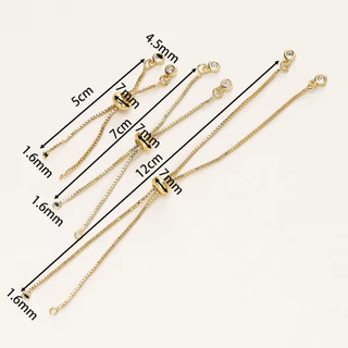 สายสร้อยข้อมือแบบรูดชุบทอง18K 5-12ซม 1-4ชิ้น คุณภาพสูง ไม่มีสีจางหายไป ลวดหรู แบบมินิมอล ชิ้นส่วนDIY
