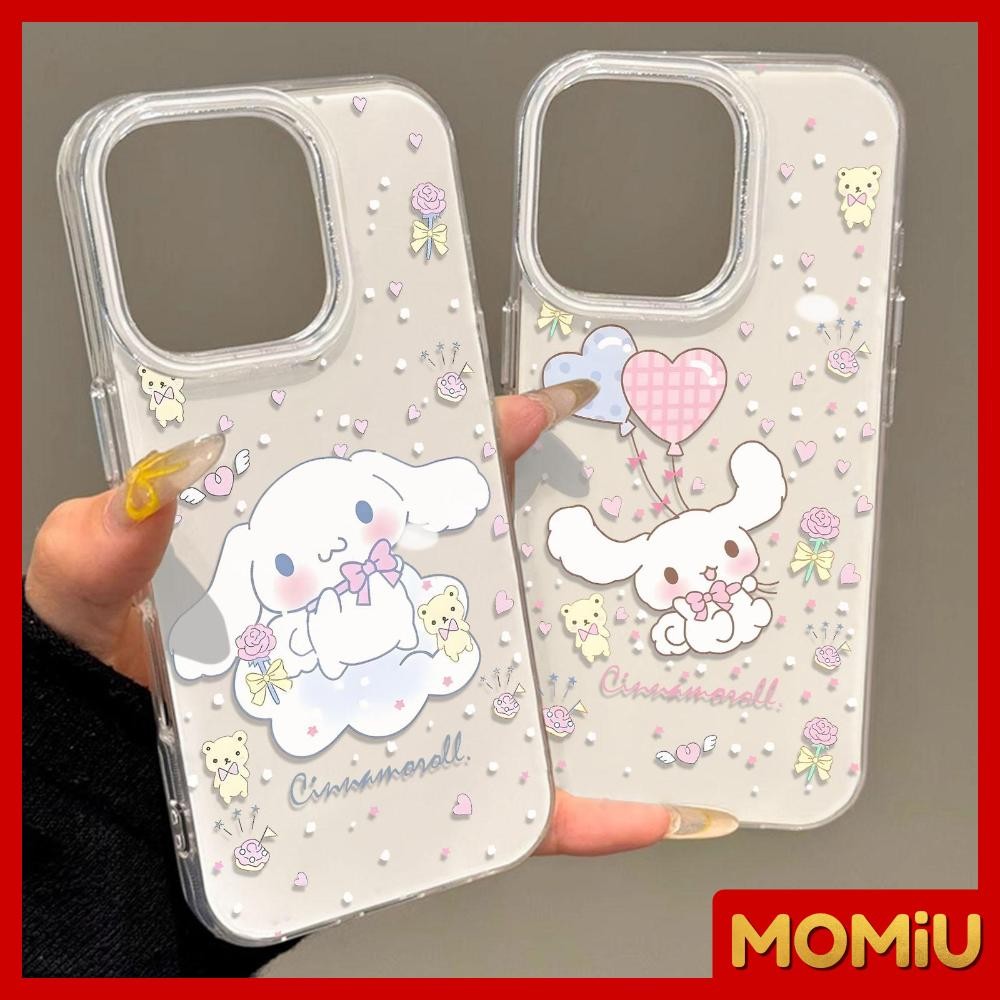 MOMiU - เจลลี่เนียนเงา IMD สีขาว เข้ากันได้สำหรับ เคสไอโฟน11 เคส iphone 16 Pro Max 7Plus XR 12 13 14 15 ลูกสุนัขการ์ตูน
