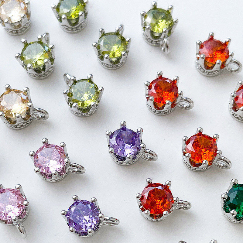 การเก็บรักษาสีชุบทองจริง Gold-Covered ทองคําขาวZircon จี้ diy เครื่องประดับทําด้วยมือสร้อยข้อมือสร้อยคอต่างหูอุปกรณ์เสริมวัสดุ