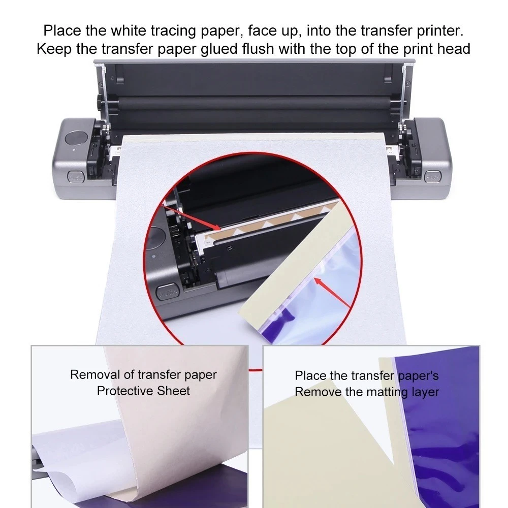 Aimo T08FS สายบลูทูธพิมพ์ความร้อน A4 Tattoo Line Art Transfer Machine เหมาะสําหรับอุปกรณ์สักทั้งหมดสมาร์ทโฟนและพีซี thumbnail 7
