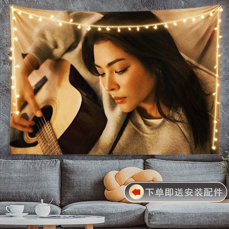 เติมคำว่ารักลงในช่องว่าง สุภาพรมะลิซ้อน อาภัสรา เลิศประเสริฐ Blank The Series FayeYoko Star FayeYoko Tapestry ผ้าพื้นหลังห้องนักเรียนห้องนอนข้างเตียงผ้าติดผนังการปรับแต่ง Faye Peraya Yoko Apasra