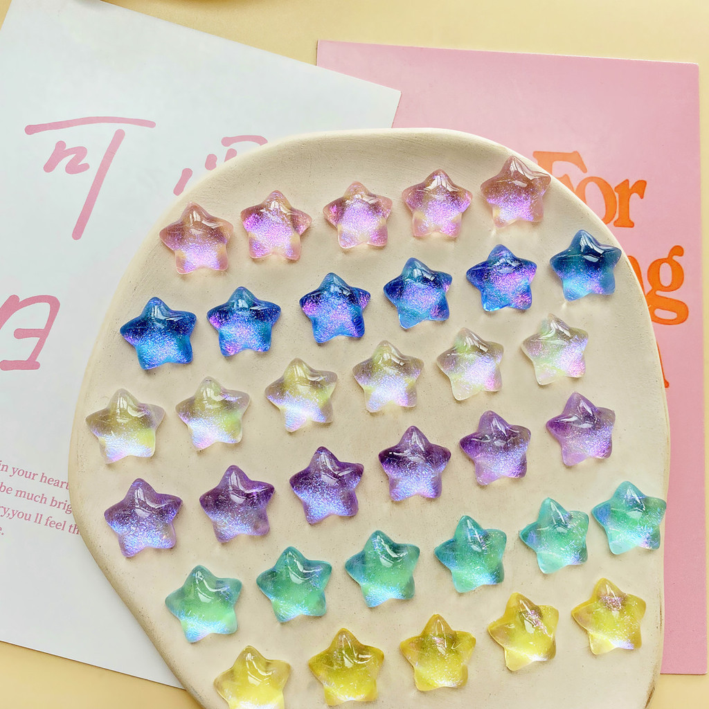 Dream Streamer สีสันดาวห้าแฉก Little Star diy อุปกรณ์เสริมเรซิ่นต่างหูกิ๊บติดผมเคสโทรศัพท์วัสดุ JKJR