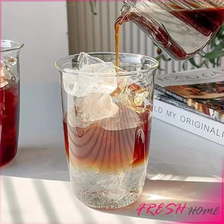Fresh ถ้วยแก้วใส่เครื่องดื่ม ขนาด 300ML 400ML สําหรับใส่นม กาแฟ น้ําผลไม้ glass coffee mug
