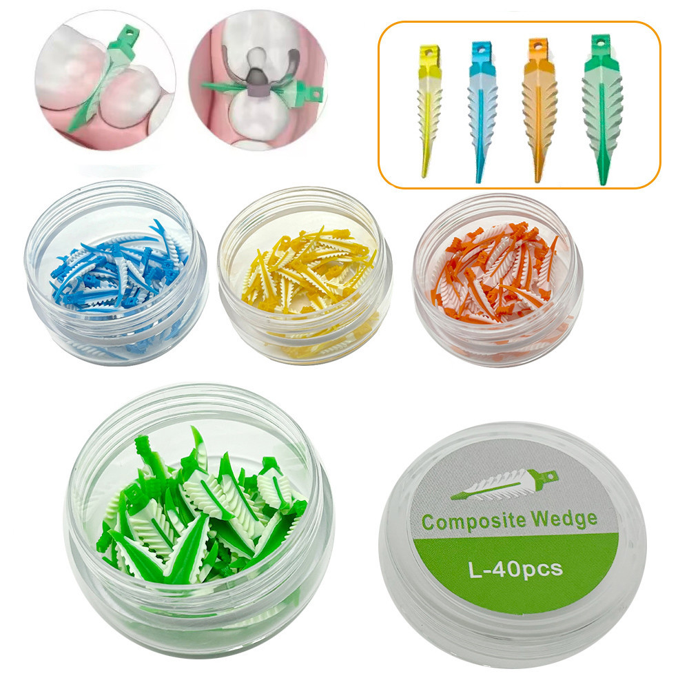 40 ชิ้นทันตกรรมคอมโพสิต Interdental Wedges Interdental Adaptive Wedge Autoclavable ทันตกรรม Wedge ฟัน Gap อุปกรณ์เสริม