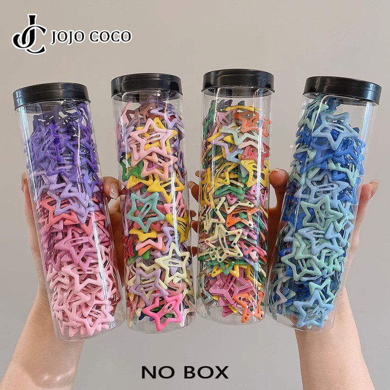 Jojo COCO 6 ชิ้นสีสัน Star Hairpin หน้าผาก Bangs เครื่องประดับผมด้านข้าง BB คลิป Headwear