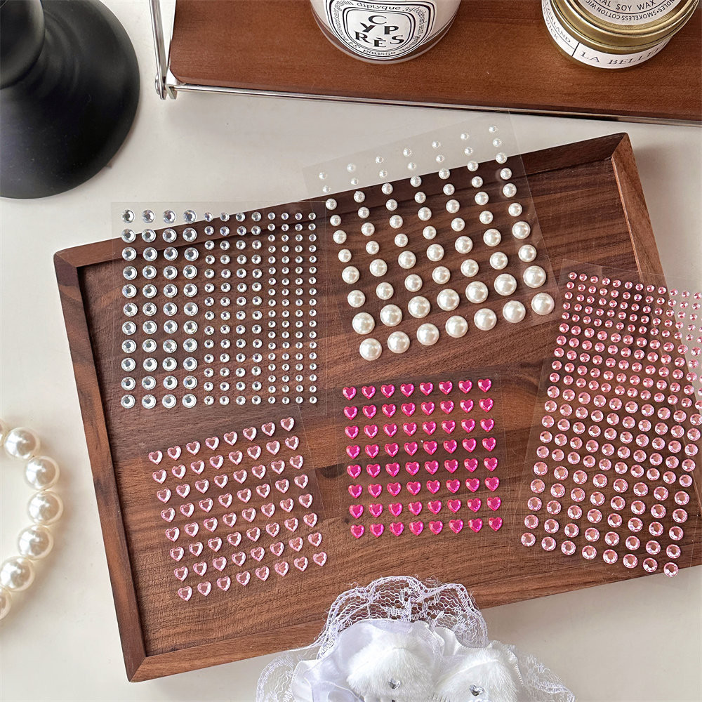 สติกเกอร์มุกคริสตัลสีชมพูรักสติกเกอร์อุปกรณ์ ทําเอง สมุดภาพ ของขวัญตกแต่ง - รูปที่ 6