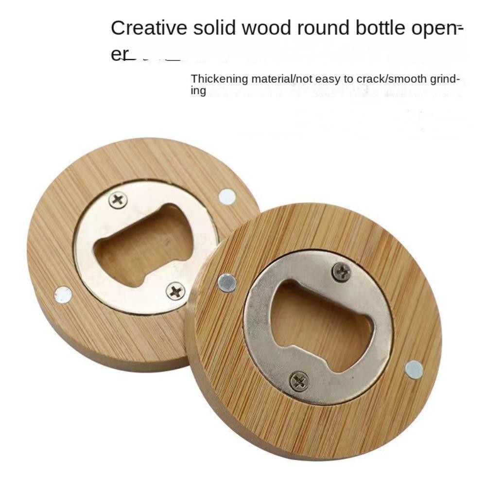 สั่น491ที่เปิดขวด, ที่เปิดขวดเบียร์ไม้ไผ่ไม้, ที่เปิดขวดเบียร์ทรงกลมแบบพกพาสําหรับบาร์ครัวบ้าน - รูปที่ 2