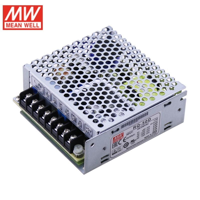 ✭MEAN WELL RQ-50D 53.4W Quad Output Switching Power Supply 110V/220V AC to 5V 12V 24V -12V DC 3A 0.9