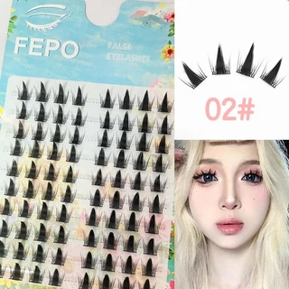 FEPO ขนตาปลอมการ์ตูน 10 แถวที่สวมใส่สบายและมีน้ําหนัก 10 มม.-13 มม