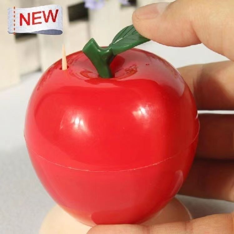 [ส่วนลดราคาผู้ผลิต] กล่องไม้จิ้มฟันแบบกดรูปแอปเปิ้ลสีแดงที่ใส่ไม้จิ้มฟันที่ใส่ไม้จิ้มฟันสร้างสรรค์หลอดเก็บอัตโน