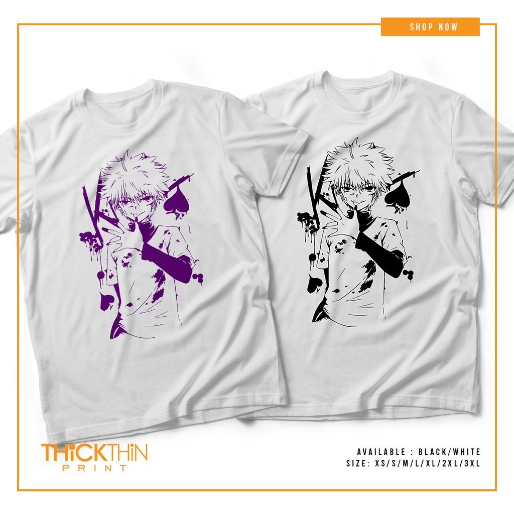 เสื้อยืดkillua hunter x hunter_05 ไซส์ใหญ่ สไตล์ สินค้ามาใหม่ ชีฟอง วินเทจ