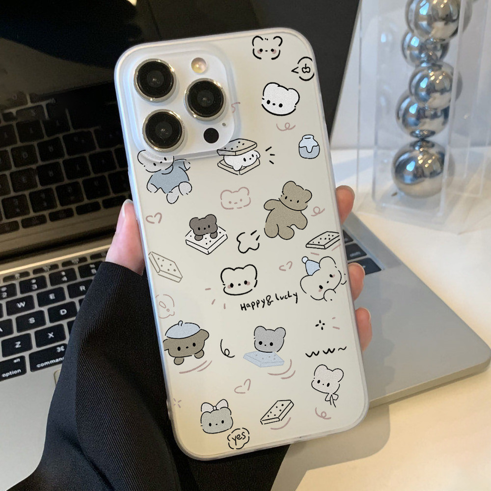 COD เปลือกนิ่ม Case เคส iPhone 13 15 11 14 12 Pro Max 15 Plus เคส iphone 11 Cuteโทรศัพท์มือถือนิ่ม แบบใส บางพิเศษ