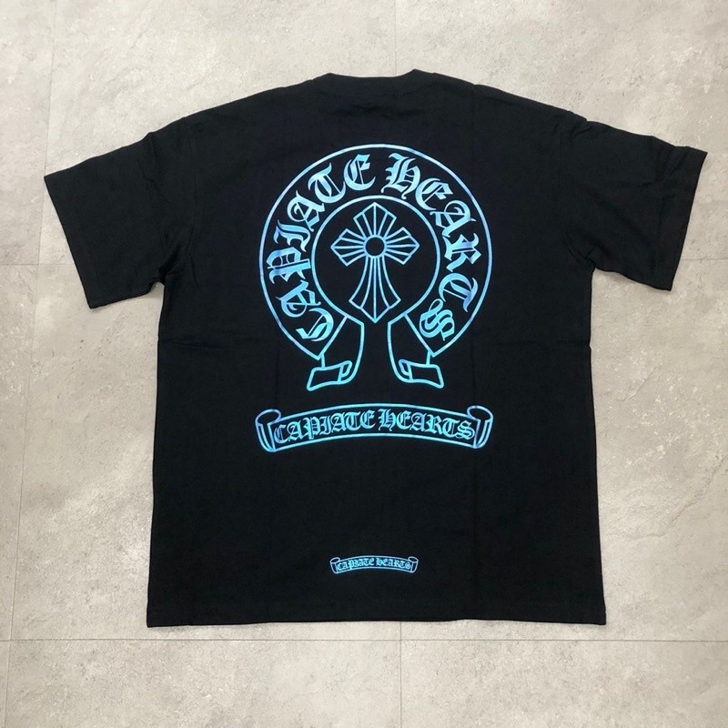 คอกลมเสื้อยืดผ้าฝ้ายลำลอง Chrome Hearts ทรงหลวม มีสไตล์ และสวมใส่สบายCotton 100% S-5XL